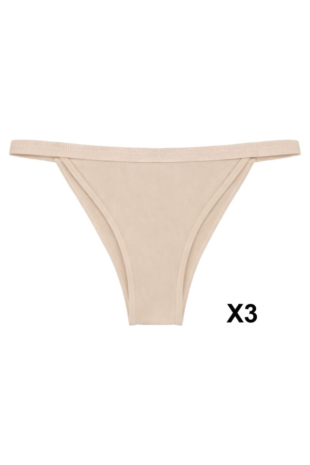 Kadın 6'lı Yumuşak Dokulu Viskon Külot Siyah - Ten - 2XL