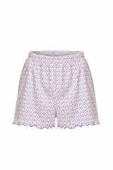 Kadın Pamuklu Baby Overloklu İp Askılı Şortlu Pijama Takımı