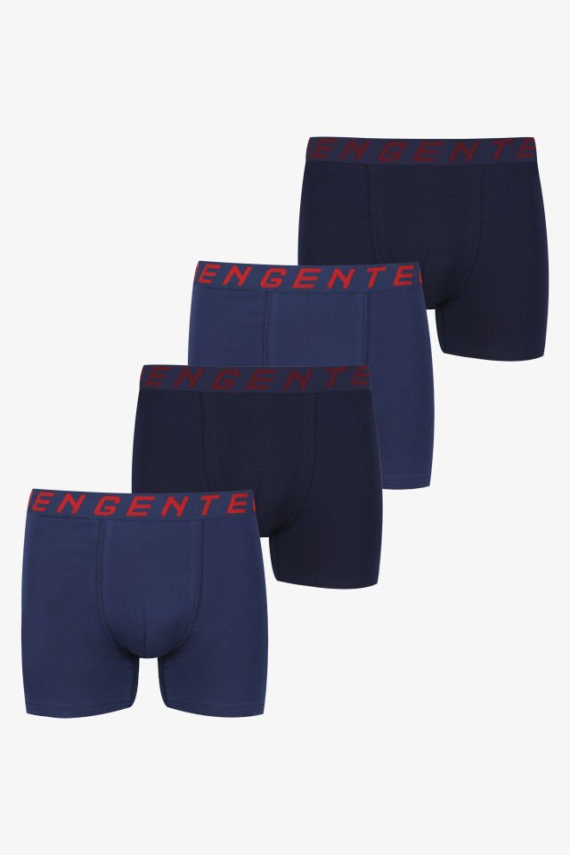 Erkek 4'lü Pamuklu Likralı Boxer L - Lacivert