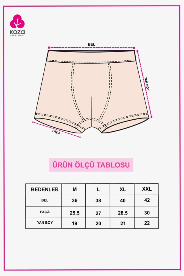 Erkek 2'li Pamuklu Likralı Boxer KO9178-19 - M