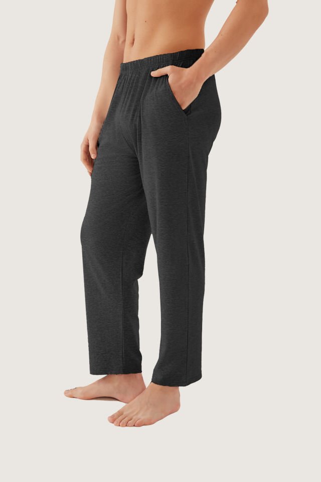 Erkek Pamuklu 2'li Tek Alt Pijama Füme - Lacivert - M