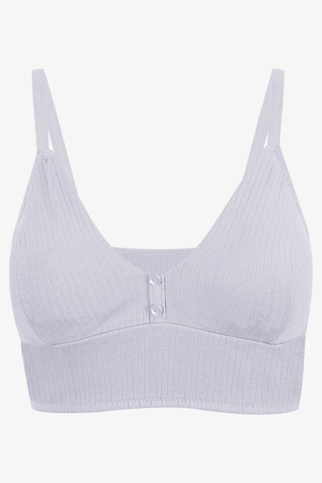 Kadın Fitilli Düğme Detaylı Büstiyer 80573 Ekru - 85B - 80573 Ekru - 85B