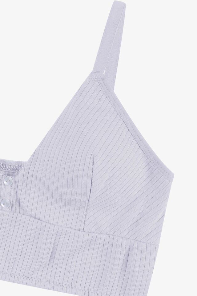Kadın Fitilli Düğme Detaylı Büstiyer 80573 Ekru - 85B - 80573 Ekru - 85B