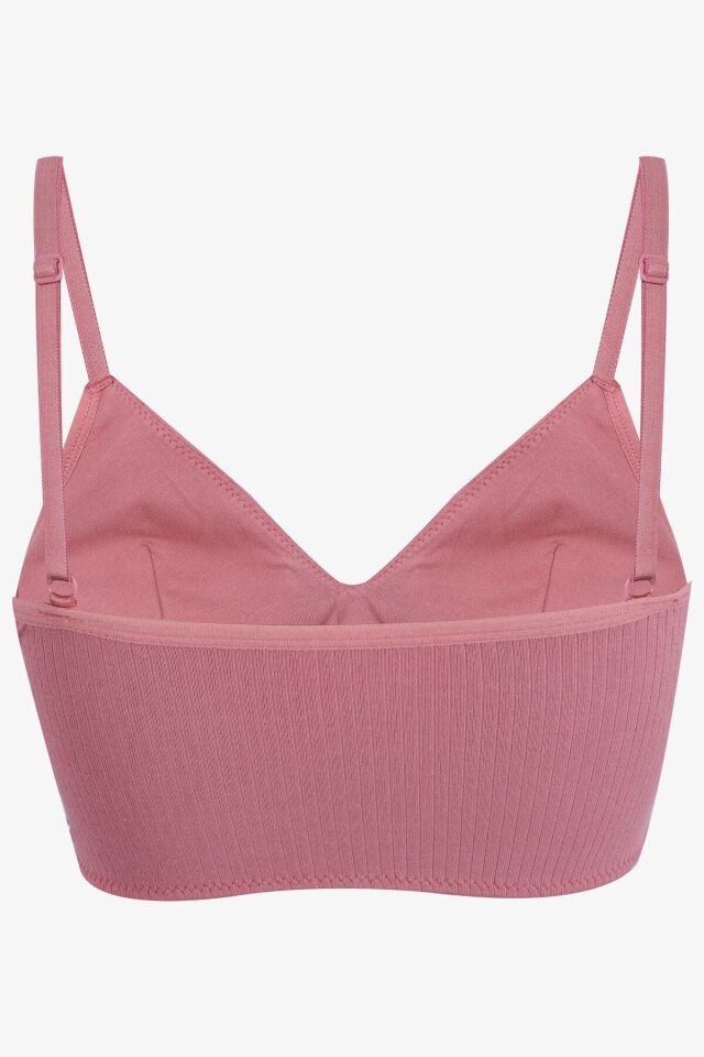 Kadın Fitilli Düğme Detaylı Büstiyer 80573 Kiremit - 85B - 80573 Kiremit - 85B