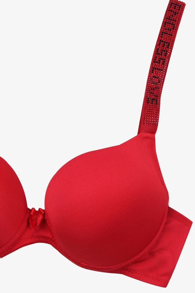 Kadın Taş Askılı Sütyen Kırmızı - 85B