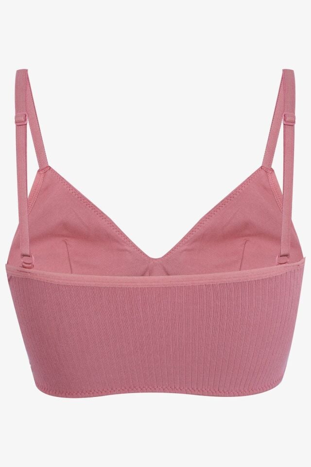 Kadın Fitilli Düğme Detaylı Büstiyer 80573 Kiremit - 90B - 80573 Kiremit - 90B