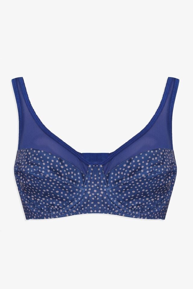 Kadın Puanlı Desenli Tül Detaylı Dolgusuz Toparlayıcı Minimizer Sütyen