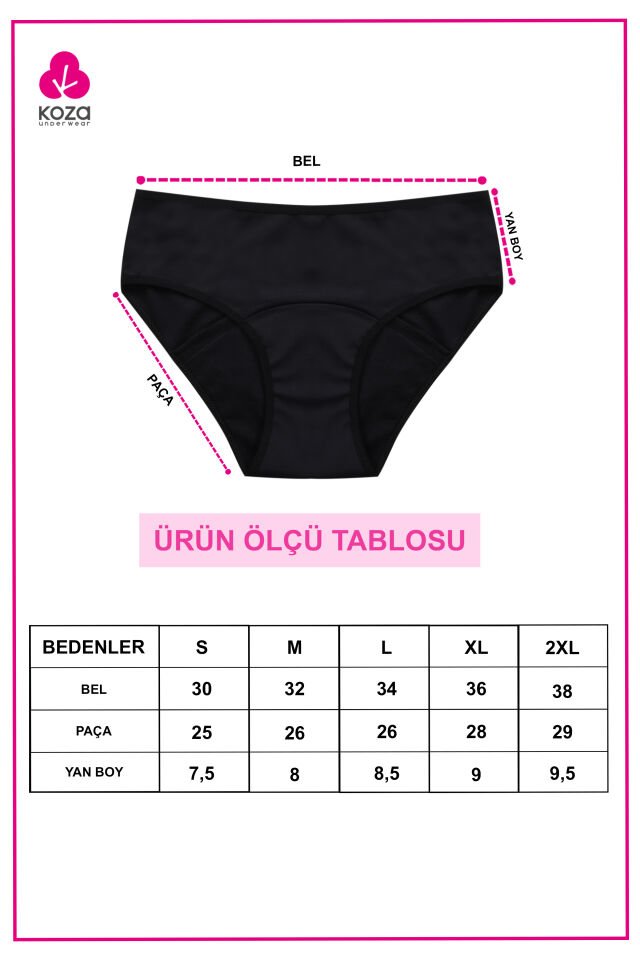 Siyah Yıkanabilir Regl Period Destek Külodu 2XL - Siyah