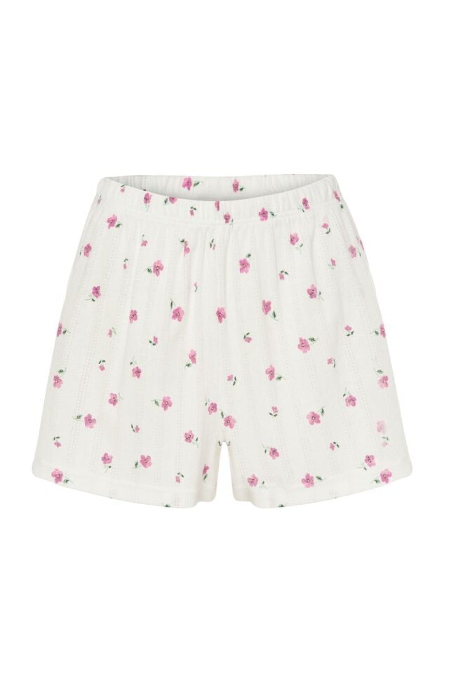 Kadın İp Askılı Pamuklu Çiçek Desenli Şortlu Takım Çok Renkli - L - Çok Renkli - L