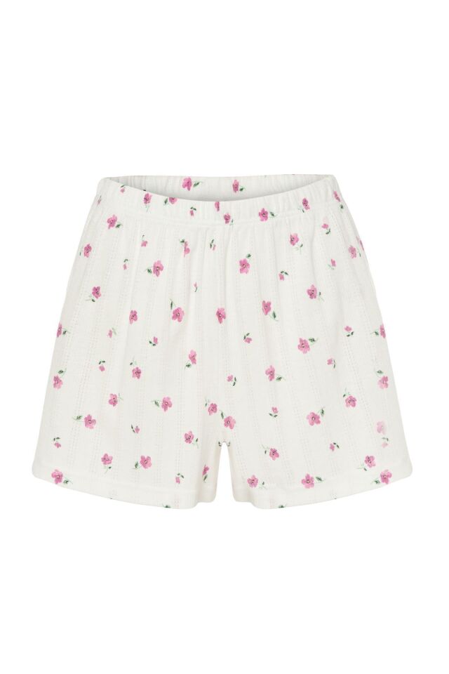 Kadın İp Askılı Pamuklu Çiçek Desenli Şortlu Takım Çok Renkli - L - Çok Renkli - L