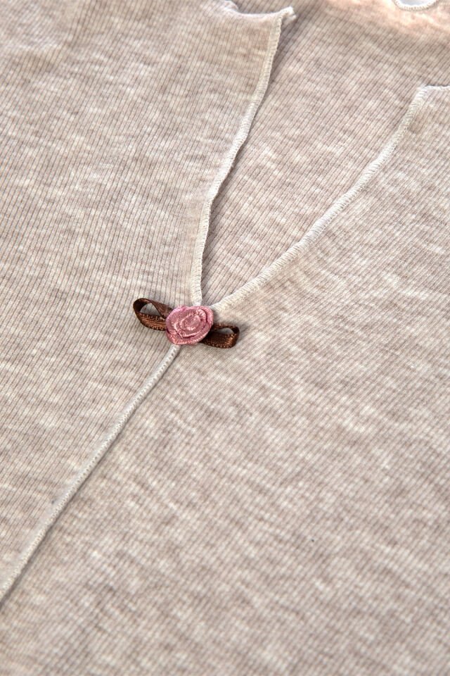 Sevgililer Günü Temalı Kadın Pamuklu Çıtır Çiçek Desenli Baby Overloklu Fiyonklu Uzun Kollu Pijama Takımı XL