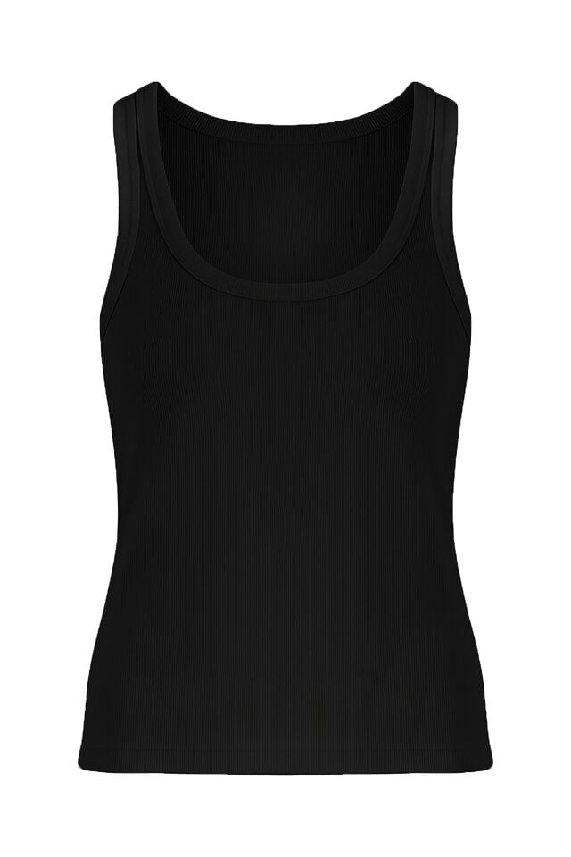 Kadın Pamuklu U Yaka Kaşkorse Atlet 2 Adet 2XL - Siyah - Beyaz