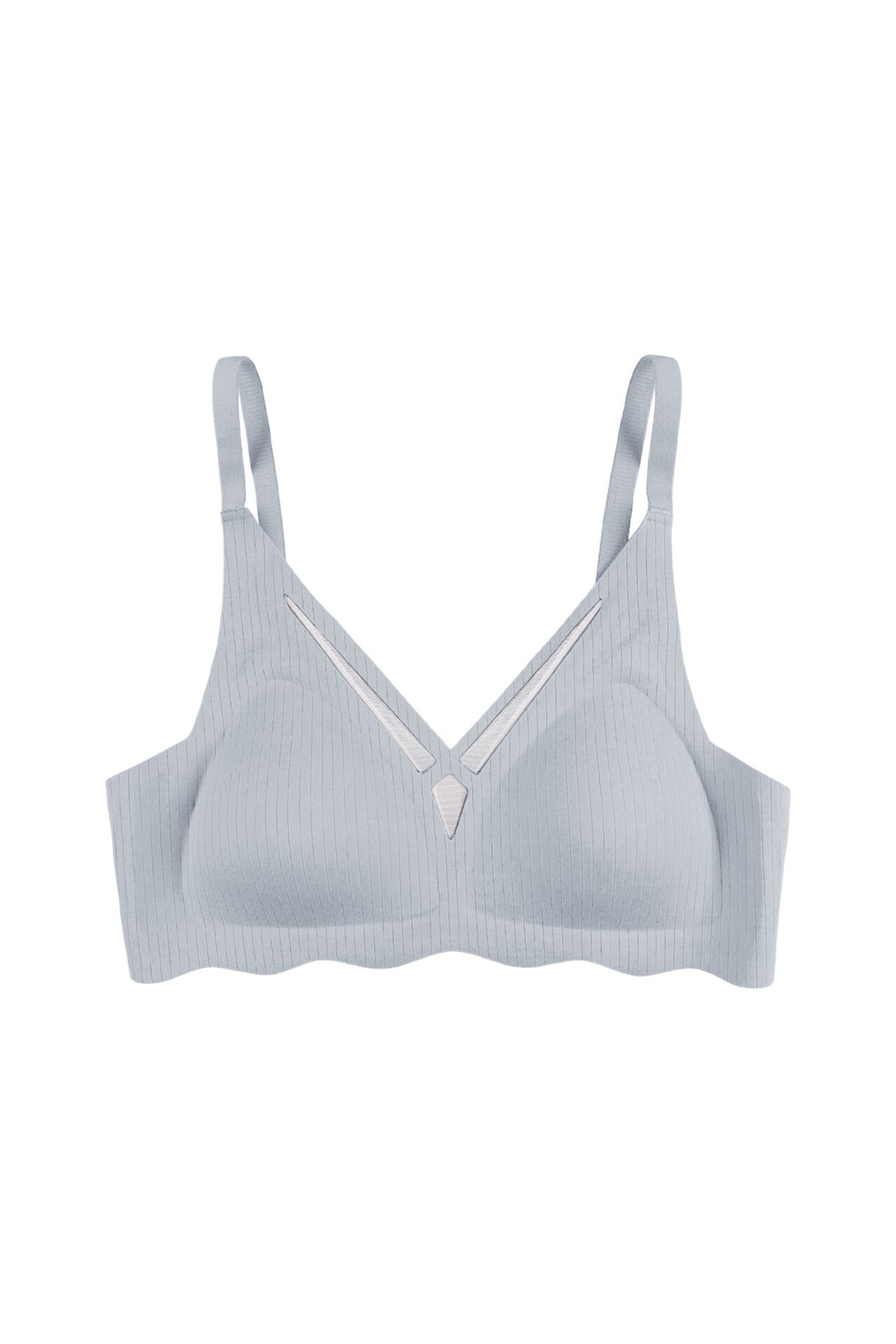 Balensiz Lazer Dikişsiz  Dilim Detaylı Dekolteli Sütyen 90B - Mavi