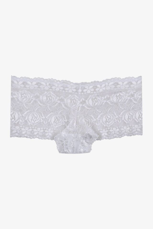 Sevgililer Günü Temalı Kadın 3'lü Dantelli Şort Boxer Külot 50335 siyah-ekru-kırmızı - L/XL - 50335 siyah-ekru-kırmızı - L/XL