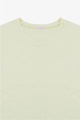 Kadın Pamuklu Basic Pijama Takımı KO7402PJ-1 Limon Sarı Üst Alt Empirme - S