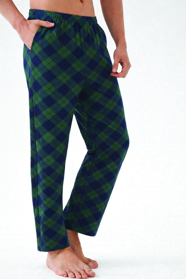 Erkek Pamuklu 2'li Tek Alt Pijama Lacivert - 2XL