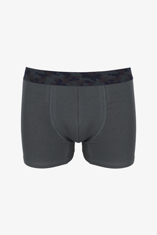 Erkek 2'li Pamuklu Likralı Boxer Lacivert - Haki - XL