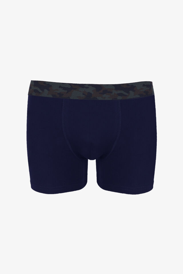 Erkek 2'li Pamuklu Likralı Boxer Lacivert - Haki - XL