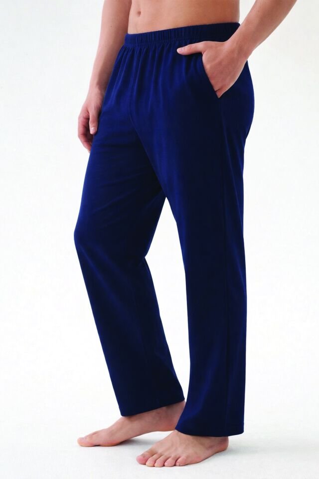 Erkek Pamuklu 2'li Tek Alt Pijama Lacivert - Yeşil - XL