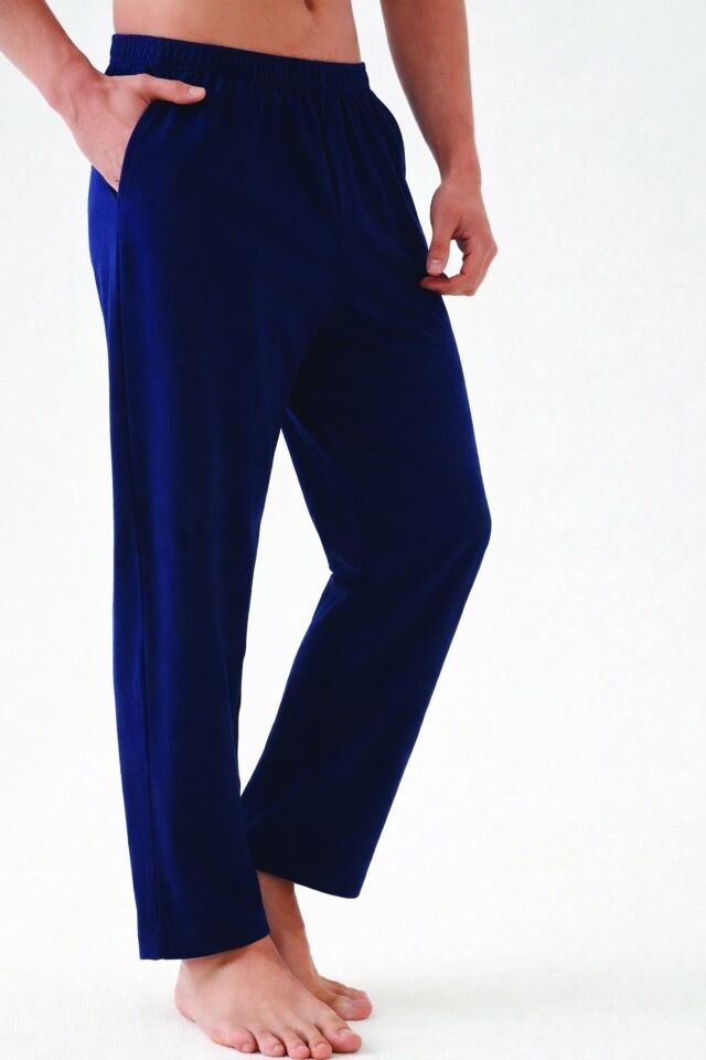 Erkek Pamuklu 2'li Tek Alt Pijama Lacivert - Yeşil - XL