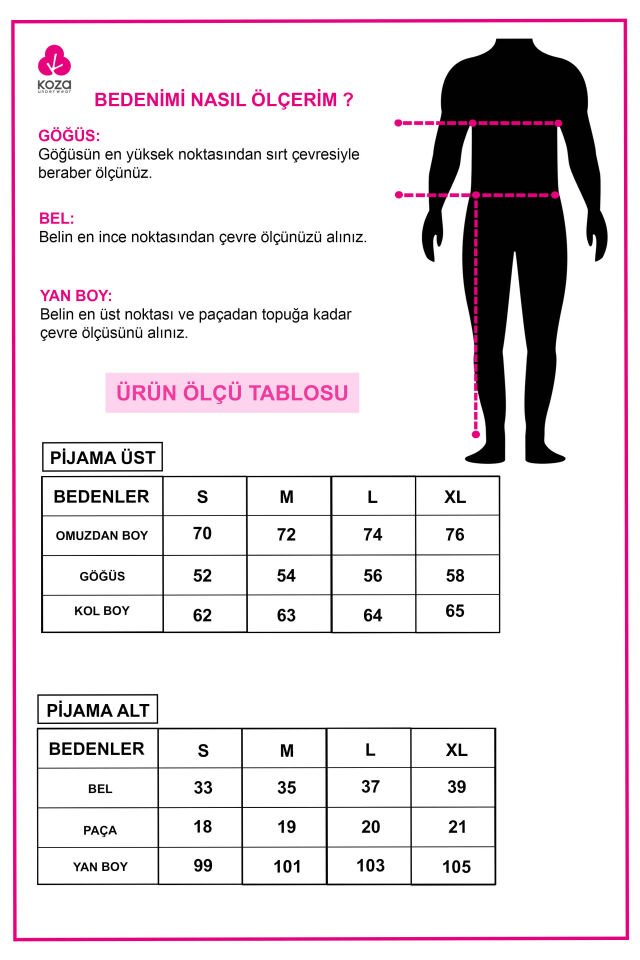 Erkek Pamuklu Uzun Kollu Üst Baskılı Alt Desenli Cepli Pijama Takımı XL - Sarı - Vizon