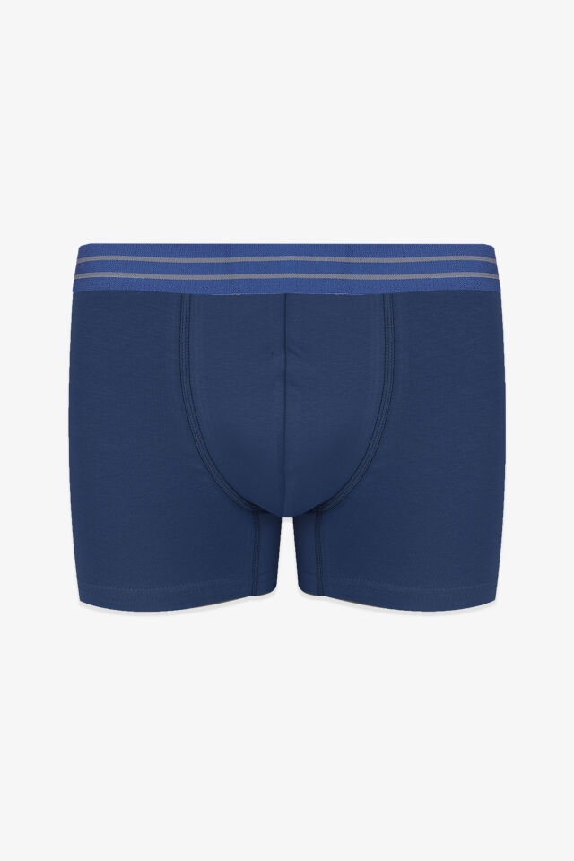 Erkek 2'li Pamuklu Likralı Boxer İndigo - 2XL