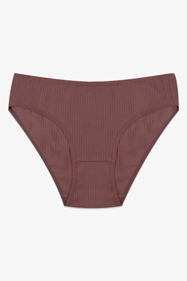 Kadın 5'li Fitilli Külot Kahve - XL - Kahve - XL