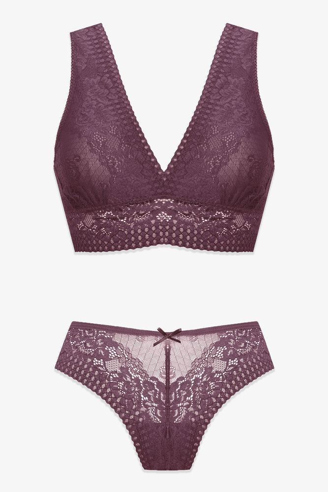 Kadın Kalın Askılı Dantelli Büstiyer Takım