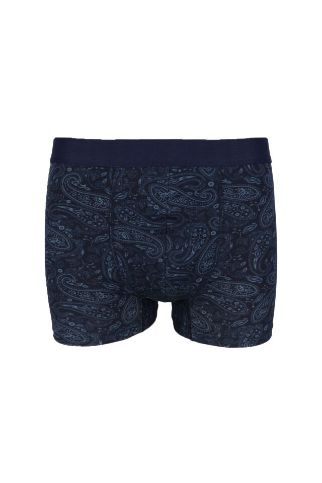 Erkek 2'li Pamuklu Likralı Boxer Lacivert - Mavi - XL
