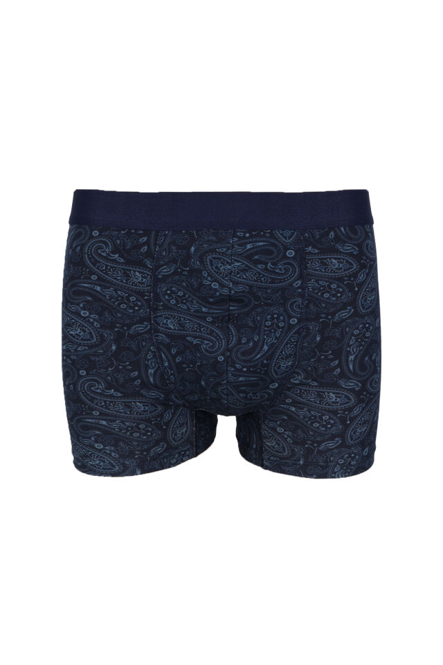 Erkek 2'li Pamuklu Likralı Boxer Lacivert - Mavi - XL