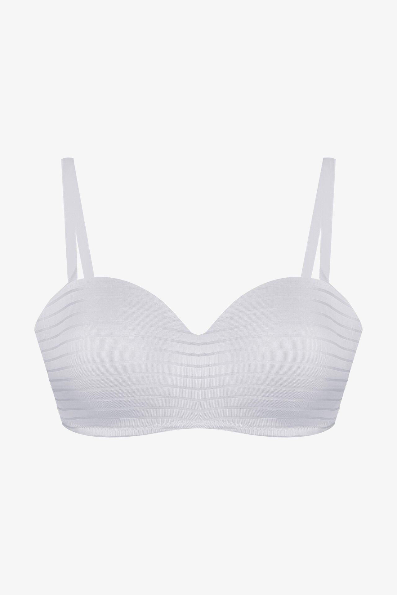 Kadın Dolgusuz Transparan Çizgili Toparlayıcı Straplez Sütyen 95B - Ekru