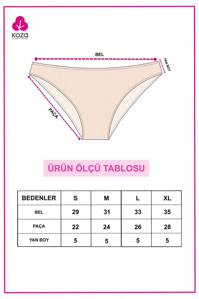Kadın 5'li Fitilli Külot Siyah - XL - Siyah - XL