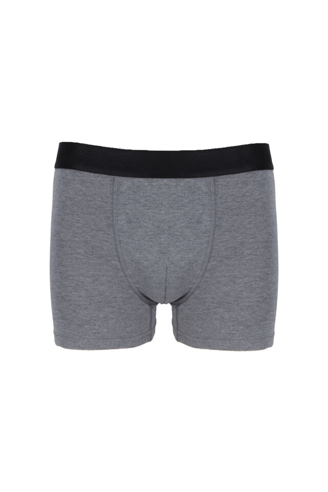 Erkek 2'li Pamuklu Likralı Boxer Gri - Bordo - 5XL