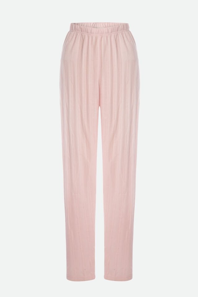 Kadın Pamuklu Pijama Tek Alt S - Pudra