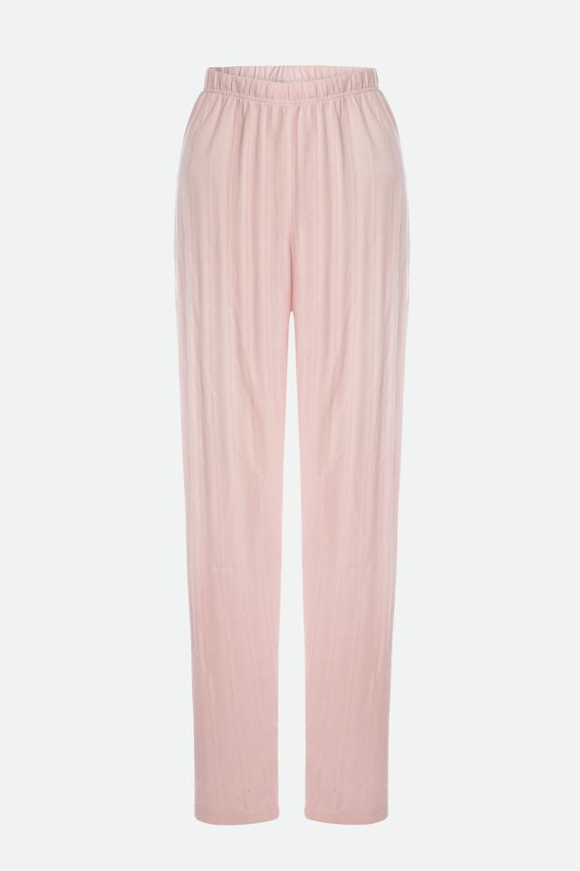 Kadın Pamuklu Pijama Tek Alt S - Pudra