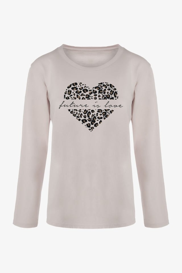 Kadın Sofi Touch Pamuklu Leopar Desenli Basic Pijama Takımı