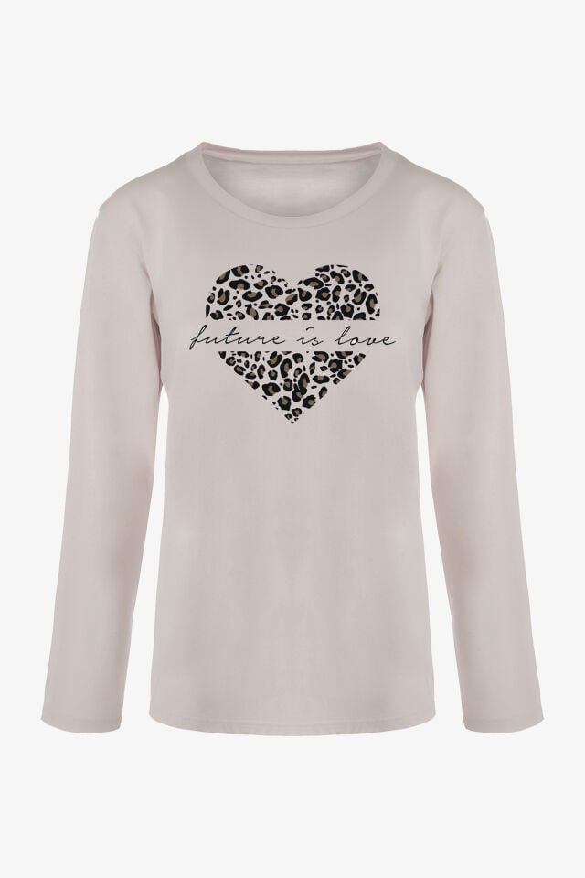 Kadın Sofi Touch Pamuklu Leopar Desenli Basic Pijama Takımı S - Gri - Kahverengi