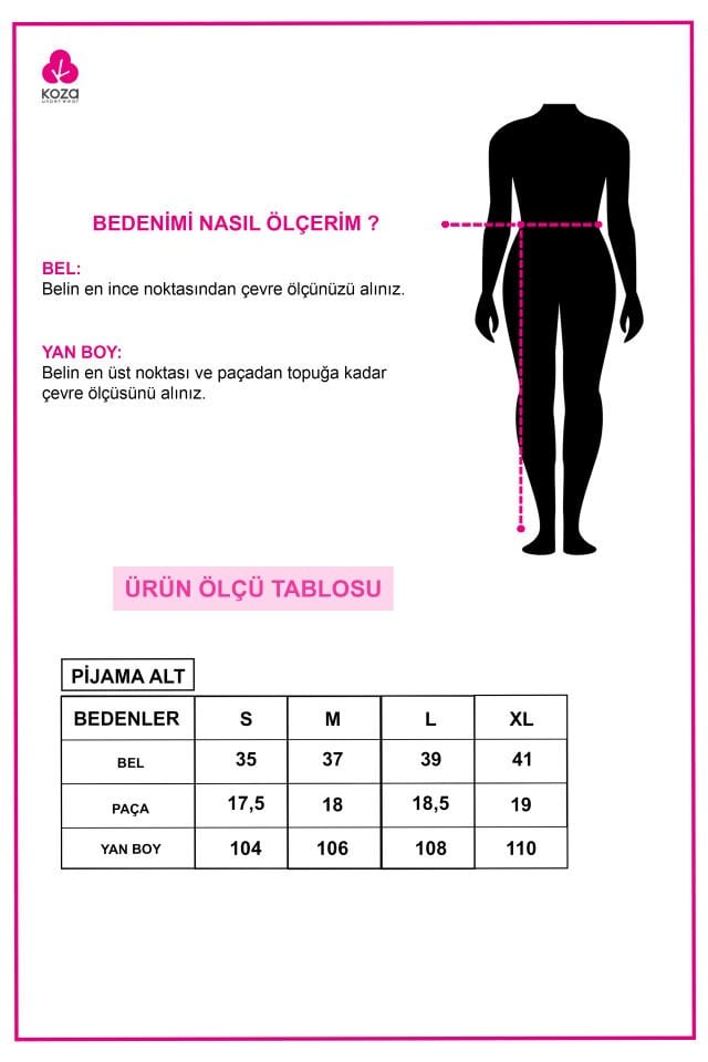 Kadın Pamuklu Pijama Tek Alt L - Pudra