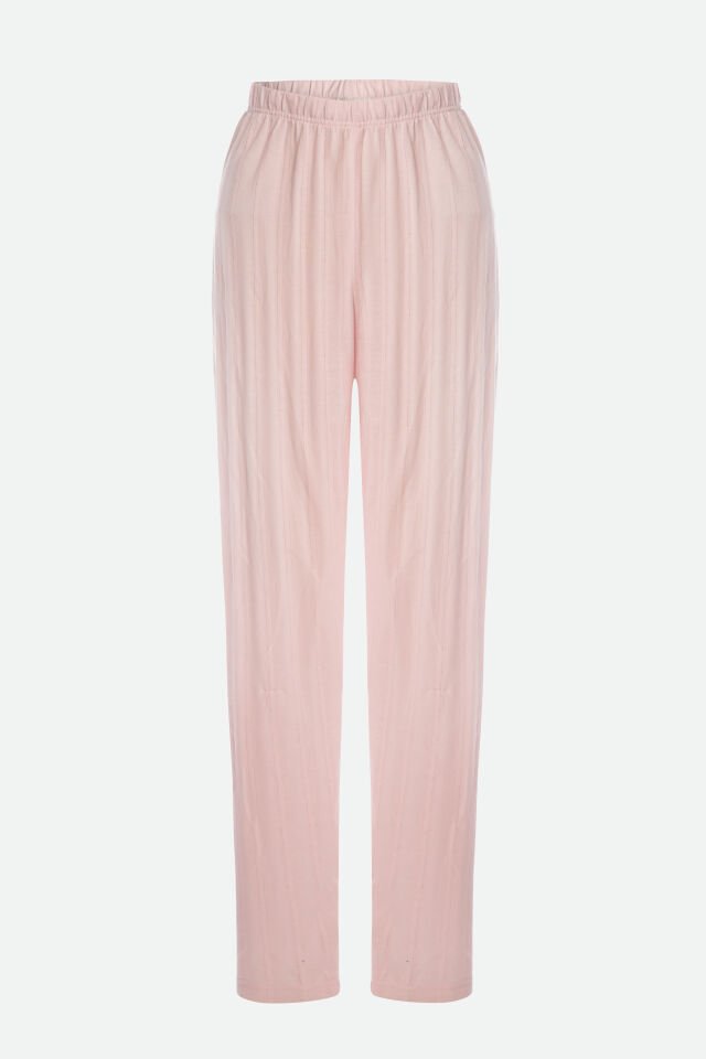 Kadın Pamuklu Pijama Tek Alt XL - Pudra