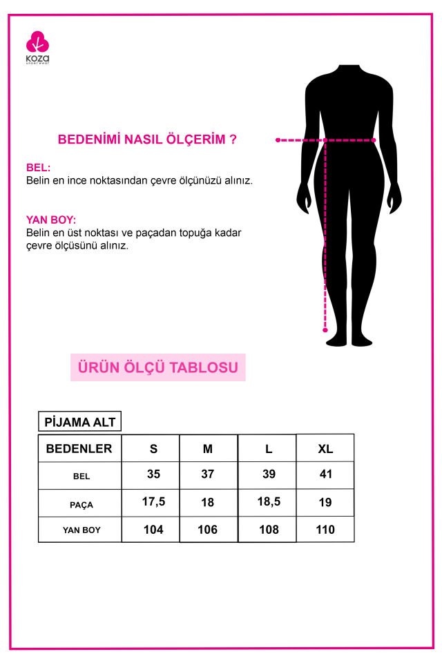 Kadın Pamuklu Pijama Tek Alt XL - Pudra