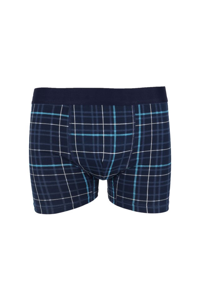 Erkek 2'li Pamuklu Likralı Boxer Lacivert - Açık Mavi - 5XL