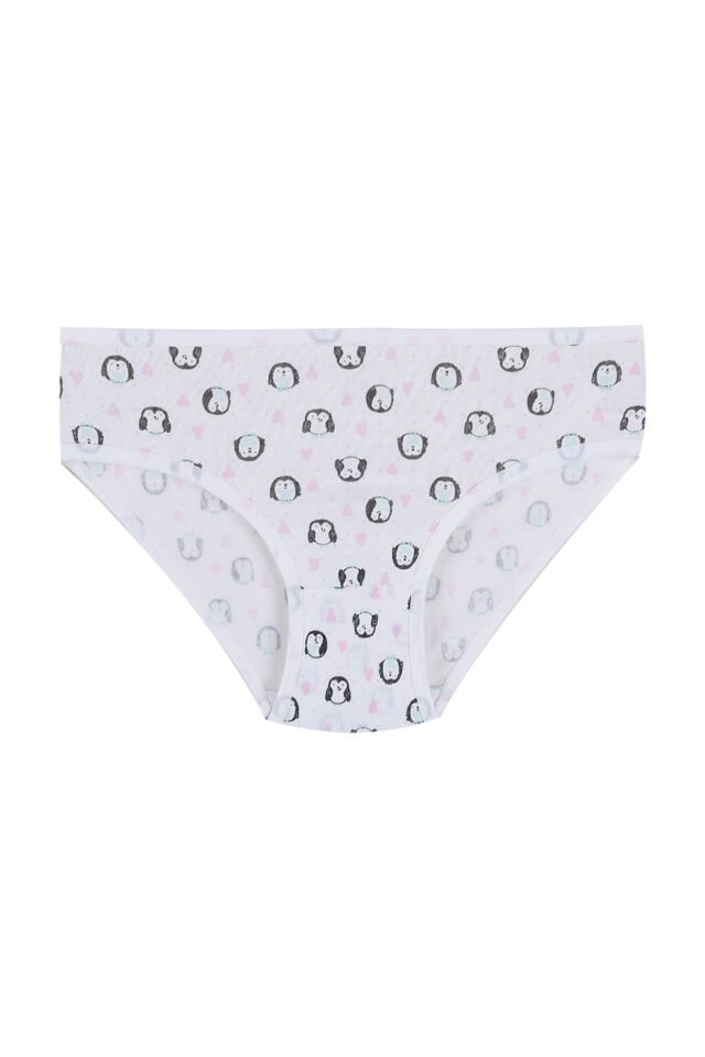 Kız Çocuk 6'lı Desenli Slip Pembe -  Beyaz - 3-5 Yaş