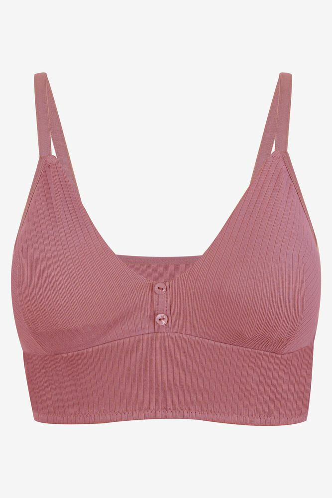 Kadın Fitilli Düğme Detaylı Büstiyer