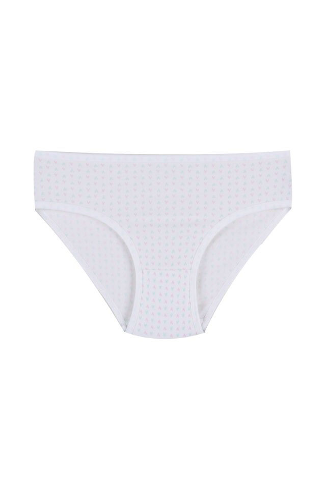 Kız Çocuk 6'lı Desenli Slip Pembe -  Beyaz - 9-11 Yaş