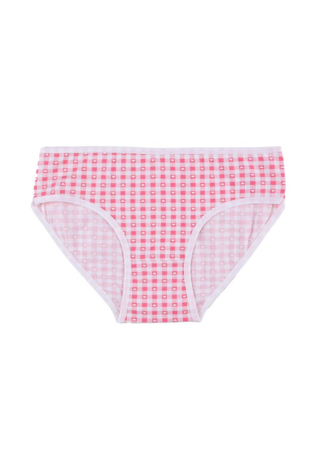 Kız Çocuk 6'lı Desenli Slip Pembe -  Beyaz - 9-11 Yaş