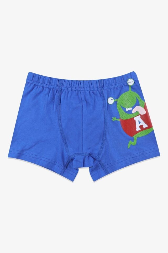 Erkek Çocuk 5'li Pamuklu Sevimli Canavar Desenli Boxer KO3021-1 canavar desenler - 7-9 Yaş - KO3021-1 canavar desenler - 7-9 Yaş