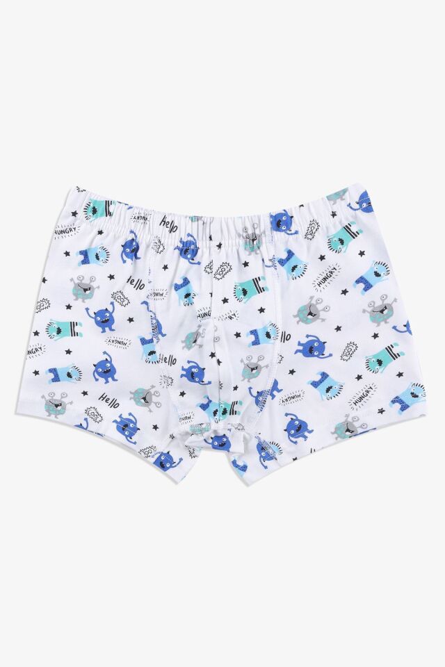 Erkek Çocuk 5'li Pamuklu Sevimli Canavar Desenli Boxer KO3021-1 canavar desenler - 7-9 Yaş - KO3021-1 canavar desenler - 7-9 Yaş