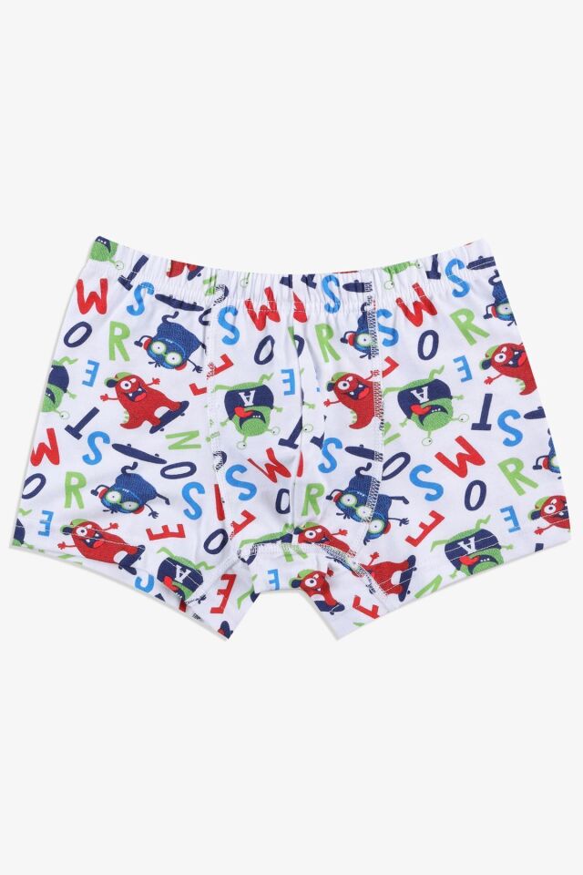 Erkek Çocuk 5'li Pamuklu Sevimli Canavar Desenli Boxer KO3021-1 canavar desenler - 7-9 Yaş - KO3021-1 canavar desenler - 7-9 Yaş