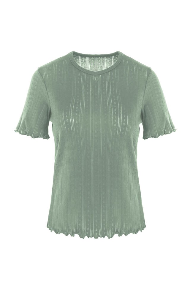 Kadın Pamuklu Kısa Kollu Baby Overloklu Pijama Takımı