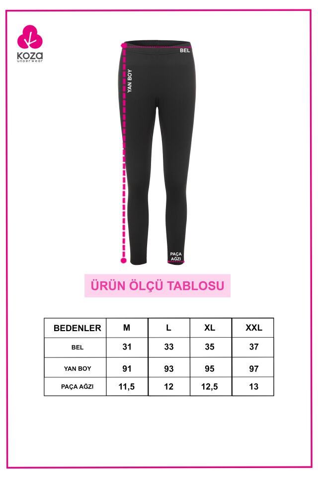 Kadın Kışlık Beyaz Pamuklu Termal Alt Siyah - 2XL